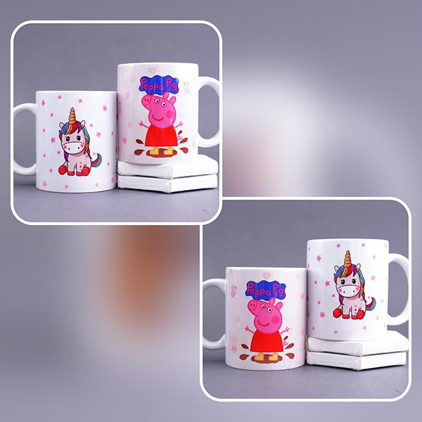 Peppa Pig Rakhi N Unicorn Rakhi with Mugs Gift Hamper