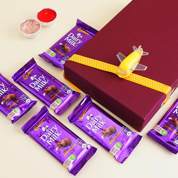 Airplane Rakhi with Dairy Milk