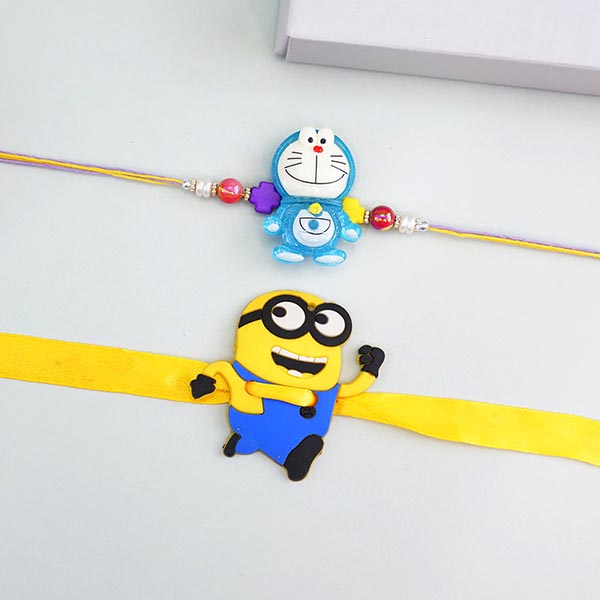 Minion Rakhi N Doraemon Rakhi Gift Hamper