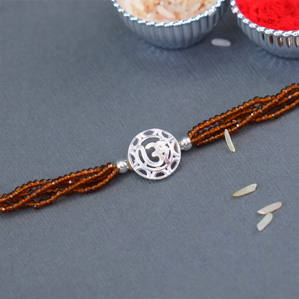 Sterling Om Silver Rakhi for Brother