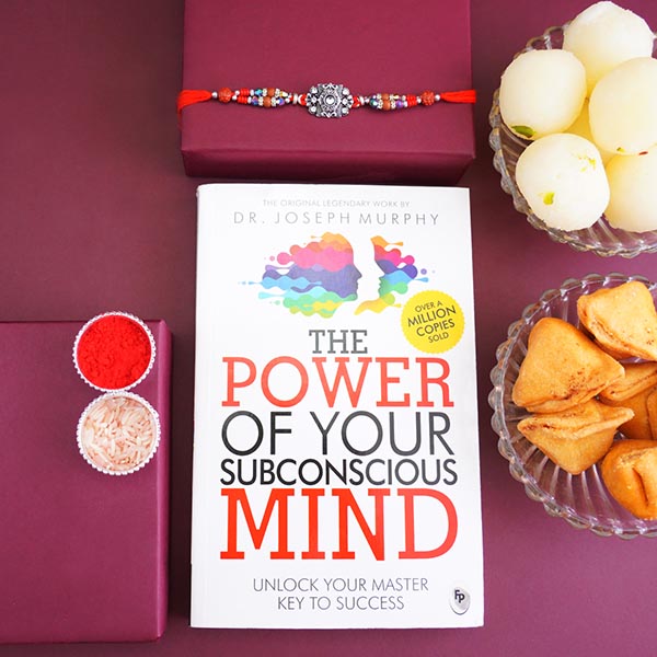 One Antique Rakhi with Sweets N Book Gift Hamper