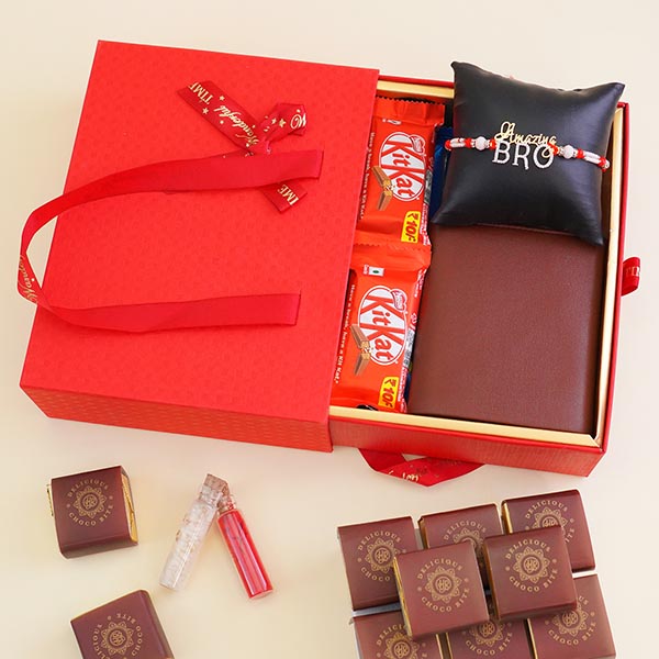 Amazing Bro AD Rakhi with Chocolates N Wallet