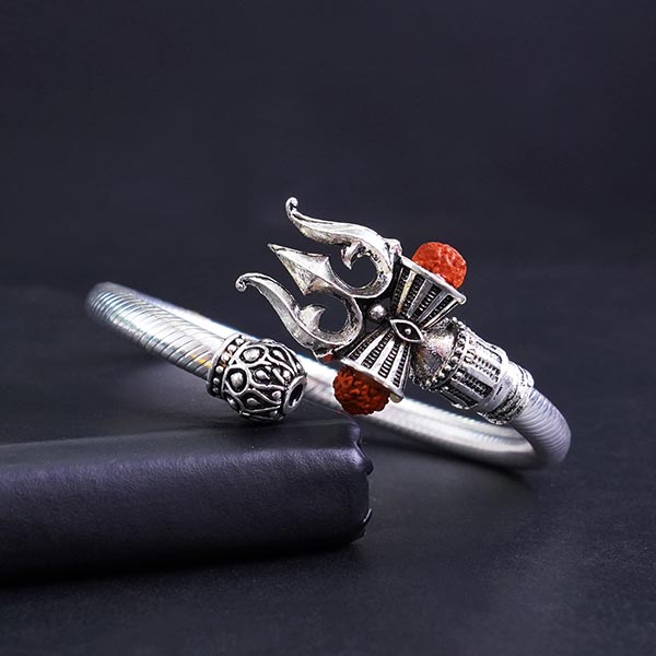 Silver Bracelet Rakhi N AD Rakhi with Kaju Katli N Chocolates