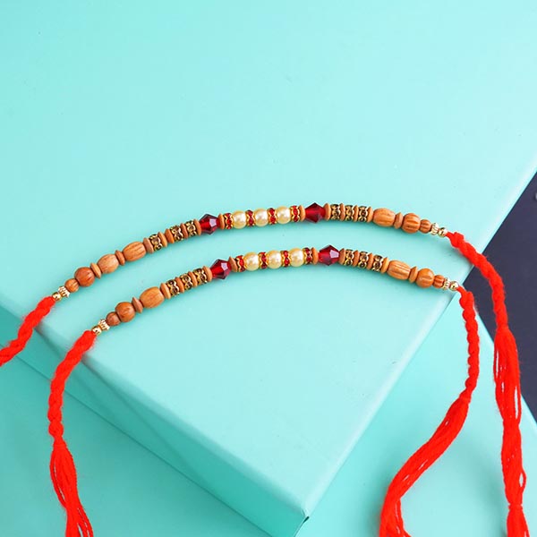 One Bro Rakhi N Two Pearl Rakhi Set