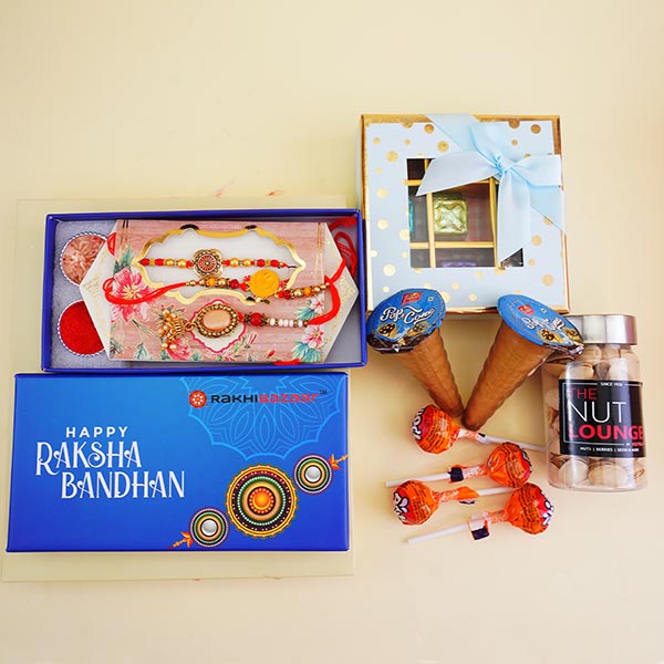 Family Rakhi Set with Dry Fruits N Chocolates