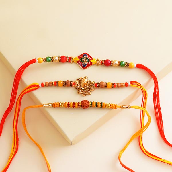 Six Rakhi Set with Chocolates N Dry Fruits