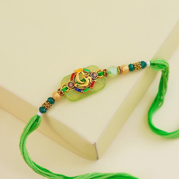 Designer Green Om Rakhi
