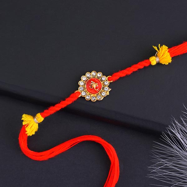 Ganesha Rakhi N Rudraksha Rakhi Set
