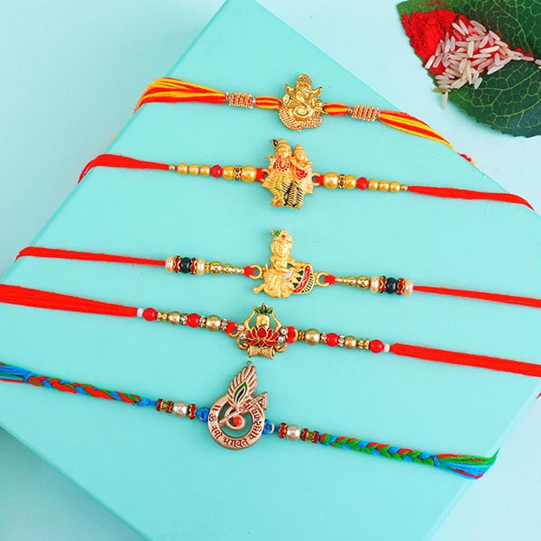 Set of Five Auspicious Rakhis