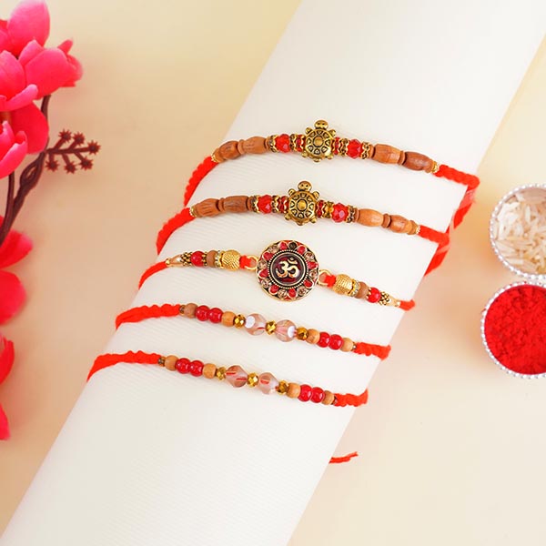 Set of 5 Beautiful Rakhis for Brothers