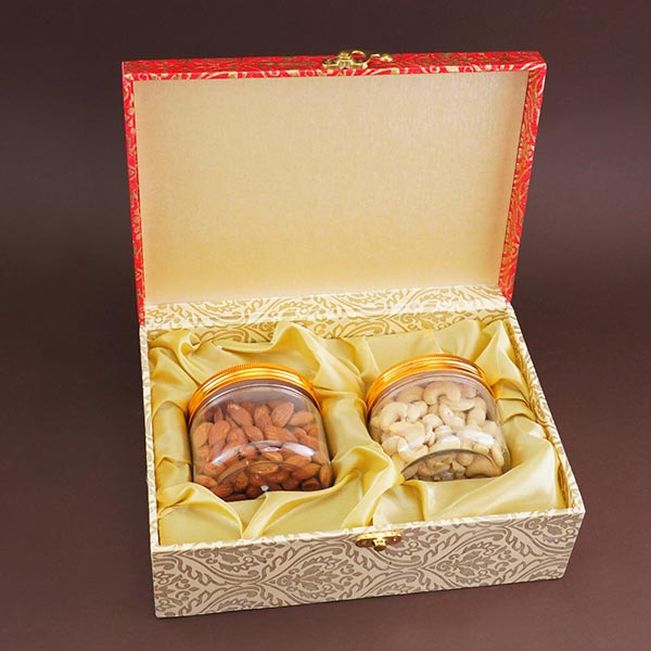 Set of Four Rakhis with Kaju Katli Gift Hamper