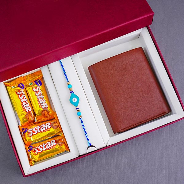 Evil Eye Rakhi with Wallet N Chocolates