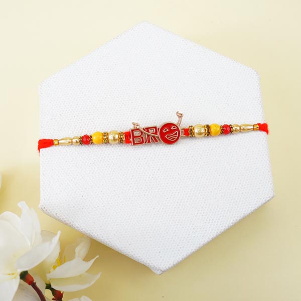 Beaded Bro Rakhi with Wallet N Kaju Roll