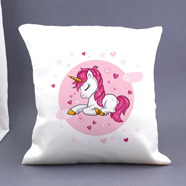 Unicorn Cushion with Good Luck Rakhi