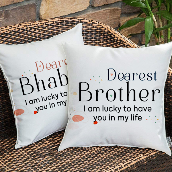 Dearest Bhaiya Bhabhi Cushion with Rakhi