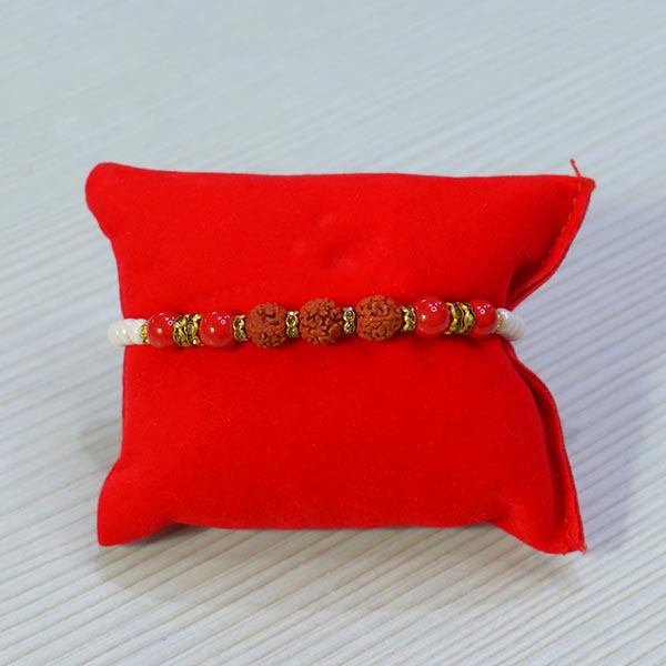 Beaded Rudraksha Rakhi with Chocolates