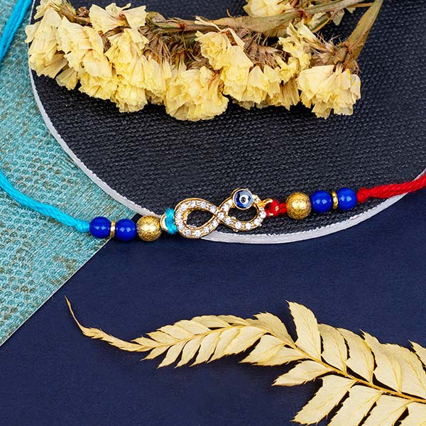 Rakhi Set of 2 including Krishna Rakhi and Evil Eye Rakhi