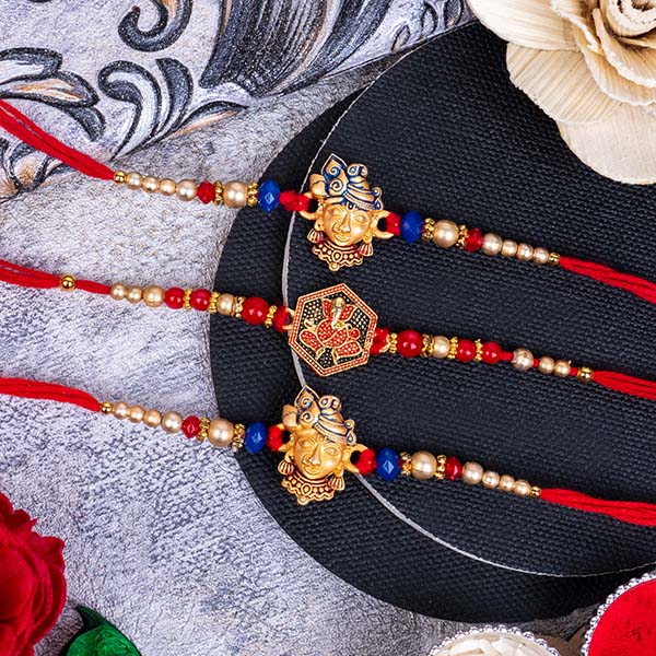 Devotional Rakhi Set of Three for Brothers