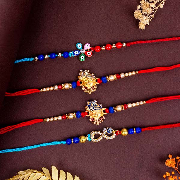 Evil Eye N Krishna Rakhi Set of Four