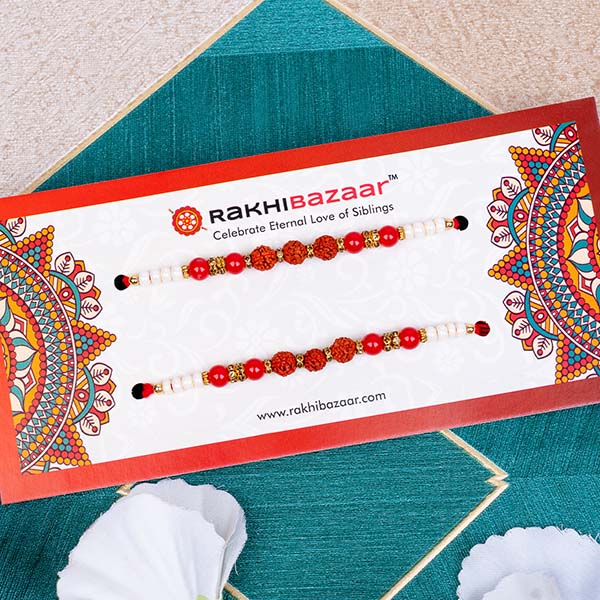 Kids Rakhi and Rudraksha Rakhi Set of 5