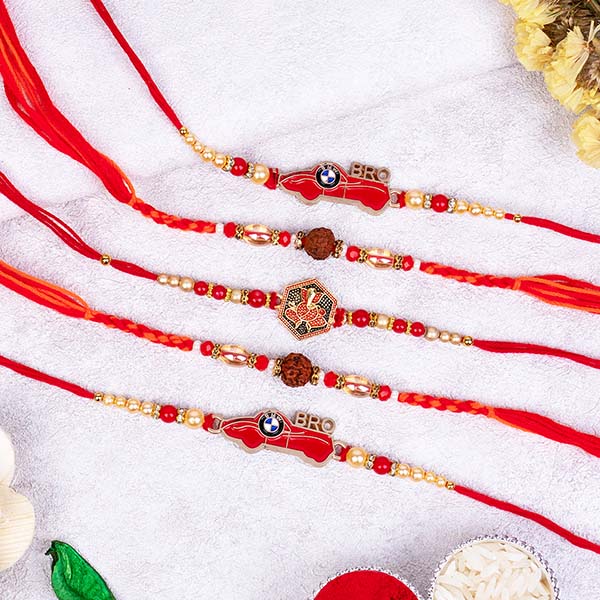 3 Devotional Rakhi and 2 Kids Rakhi