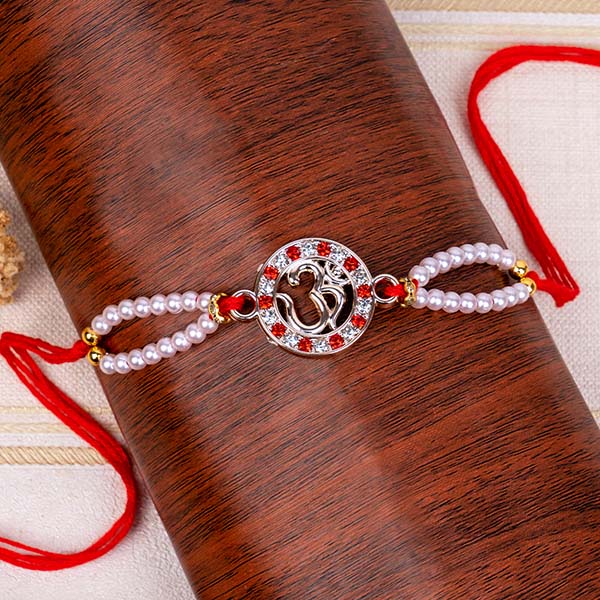 Om Designer Silver Rakhi