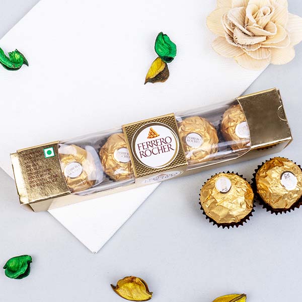 Designer Pearl Rakhi with Ferrero Rocher