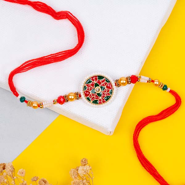 Designer Rakhi with Roli Chawal N 12 Color Clay Pack