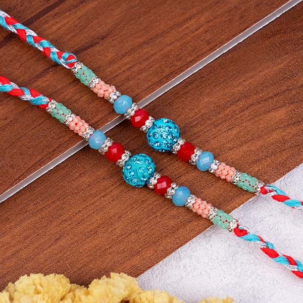 Set of 2 Fancy Blue Rakhi for Brothers