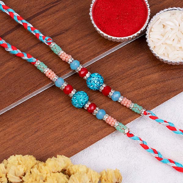 Set of 2 Fancy Blue Rakhi for Brothers