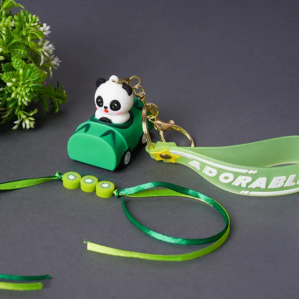 Cute Panda Keychain Rakhi for Kids