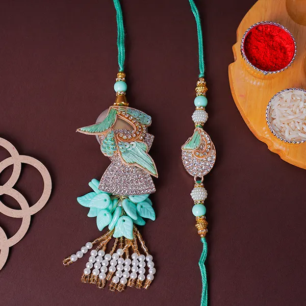 Serene Teal Bhaiya Bhabhi Rakhi