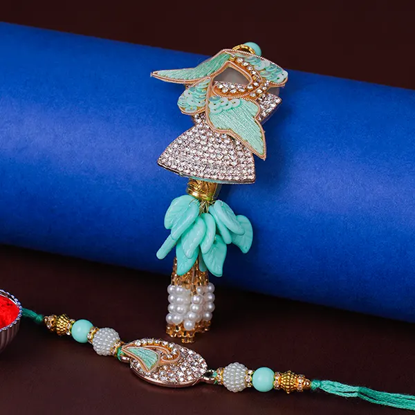 Serene Teal Bhaiya Bhabhi Rakhi