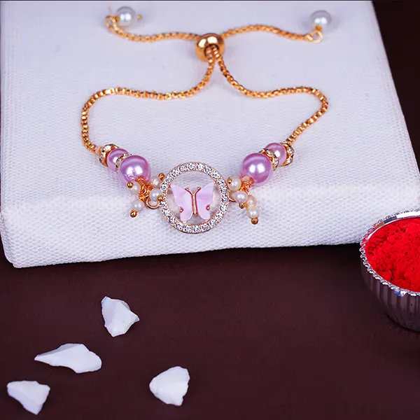 Pink Butterfly Bliss Lumba Rakhi