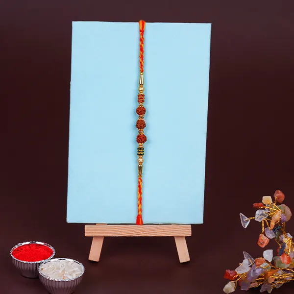 Charming Rudraksha Rakhi for Brother