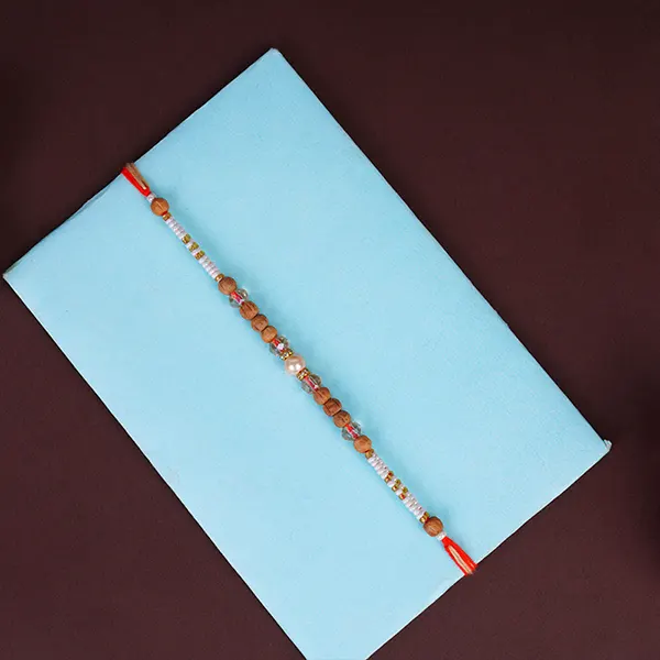 Divine Pearl Rudraksha Rakhi for Brother