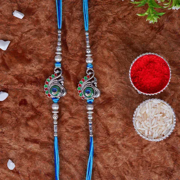 Set of 2 Ocean Blue Rakhi for Brothers Saudi Arabia