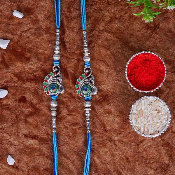 Set of 2 Ocean Blue Rakhi for Brothers