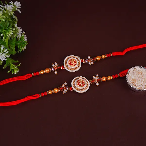 Set of 2 Om Designer Rakhi for Brother Saudi Arabia