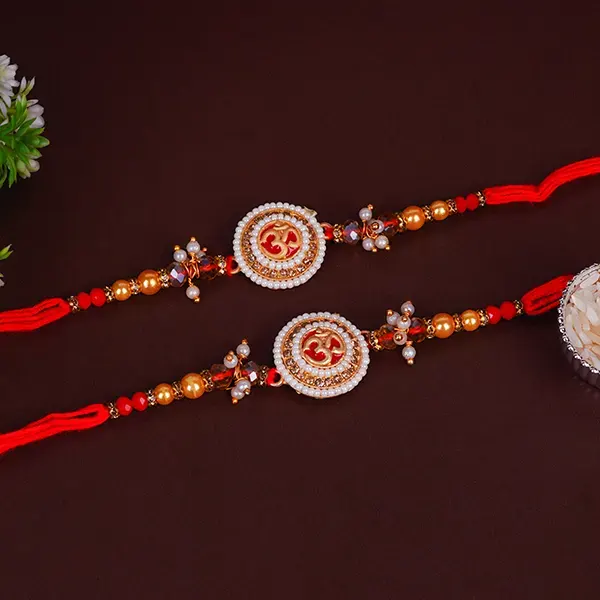 Set of 2 Om Designer Rakhi for Brother Saudi Arabia