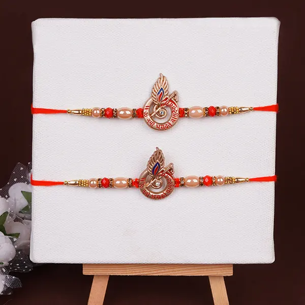 Set of 2 Feather Elegance Rakhi for Brother