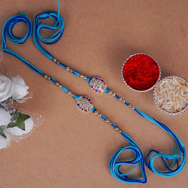 Pair of Blue Harmony Rakhi for Brothers