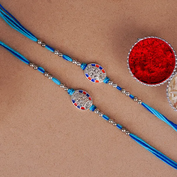 Pair of Blue Harmony Rakhi for Brothers