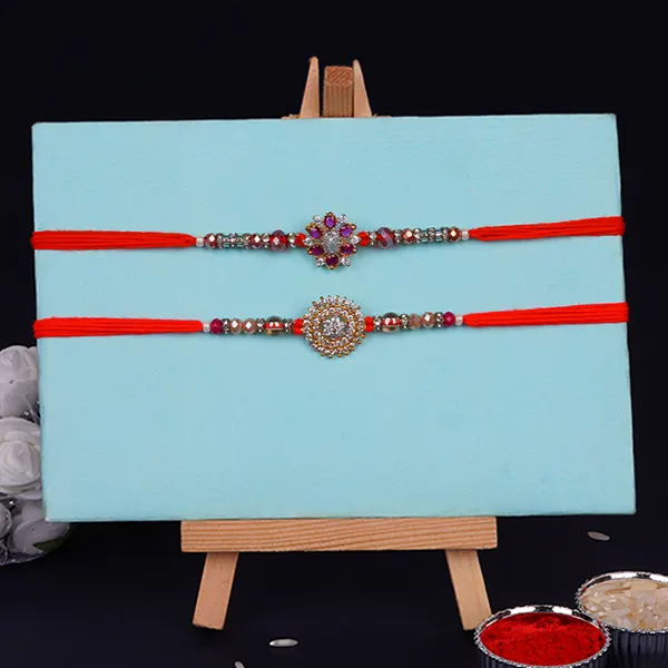 Set of 2 Graceful Designer Rakhis for Brother