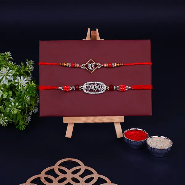 Pair of Divine Ek Onkar and Khanda Rakhi for Bro