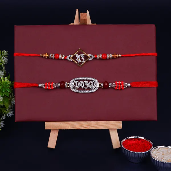 Pair of Divine Ek Onkar and Khanda Rakhi for Bro