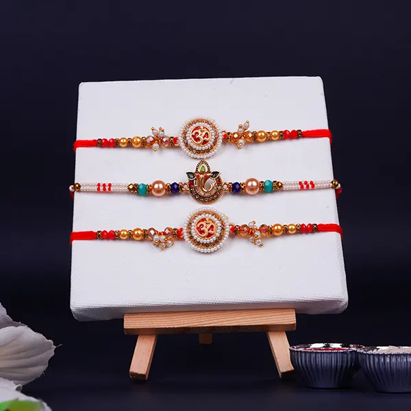 Set of 3 Om and Ganesha Rakhi for Brother