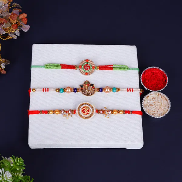 Set of 3 Spiritual Rakhi for Brother on Rakshabandhan