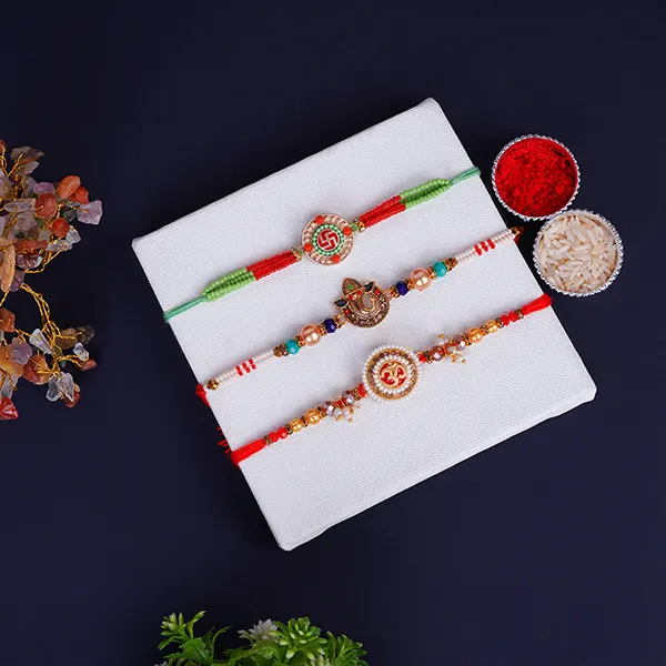 Set of 3 Spiritual Rakhi for Brother on Rakshabandhan