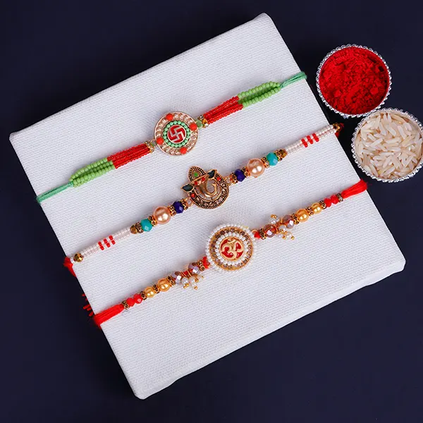 Set of 3 Spiritual Rakhi for Brother on Rakshabandhan